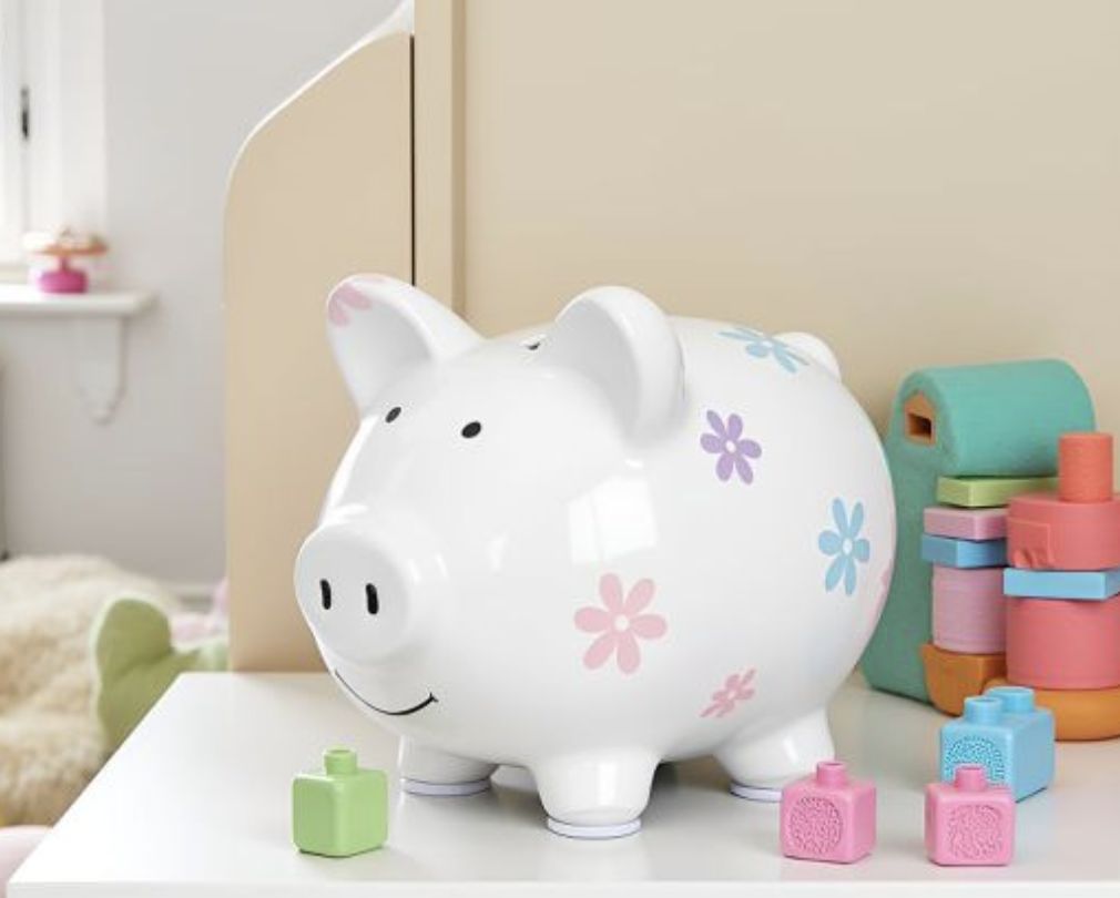 CERAMIC FLORAL MINI PIGGY BANK
