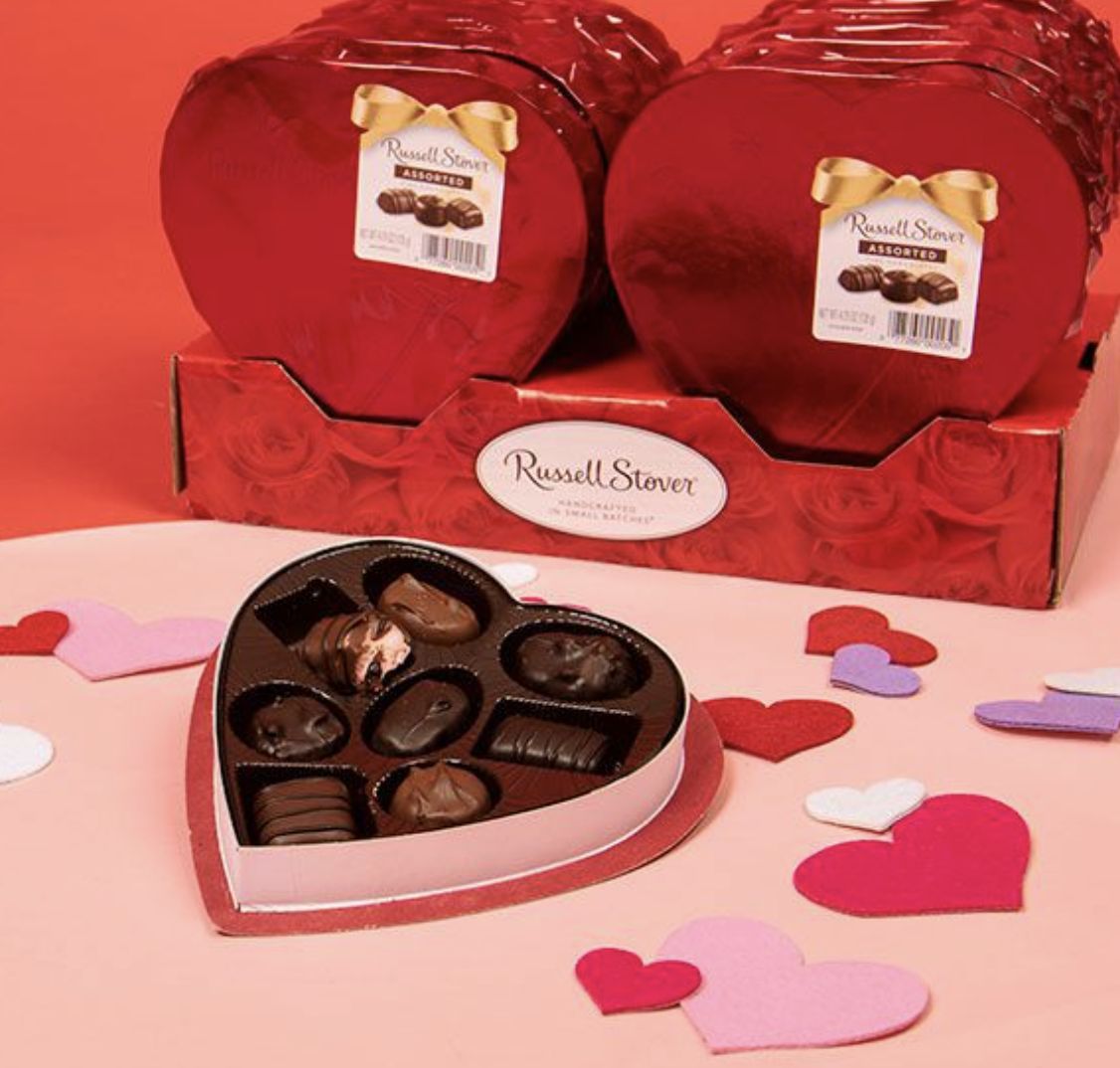 CHOCOLATE IN RED FOIL HEART BOX