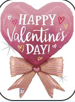 34"  VALENTINE PINK BOW HEART