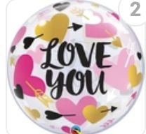 22" BUBBLE -LOVE YOU HEARTS