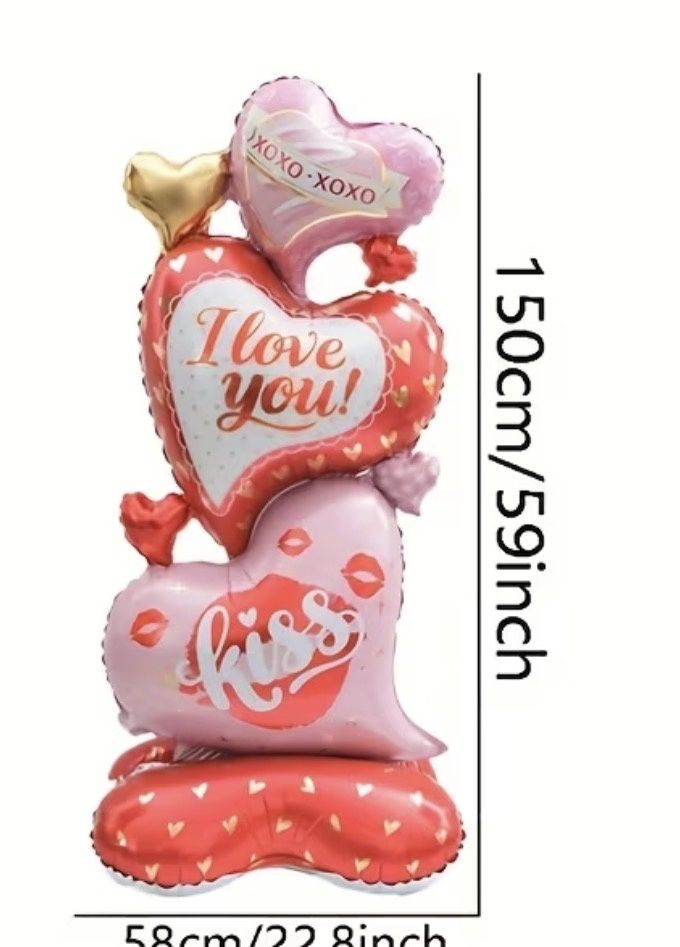 STANDING HEARTS MYLAR