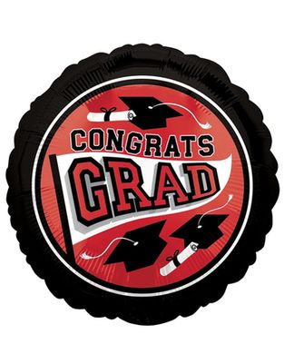 CONGRATS GRAD - 18'' RED/BLK