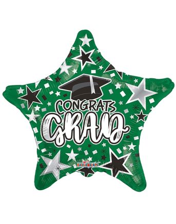 18'' CONGRATS GRAD - GREEN STAR