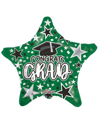18'' CONGRATS GRAD - GREEN STAR
