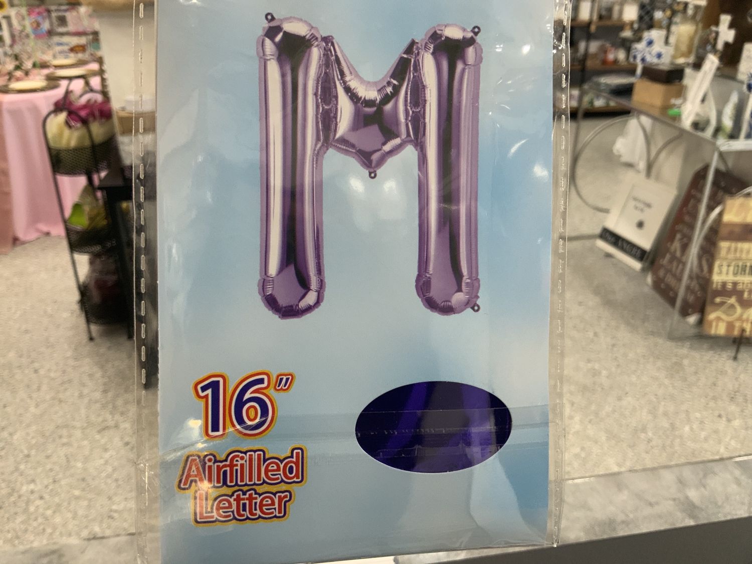 16’’ MYLAR LETTERS - PURPLE, LETTER: M