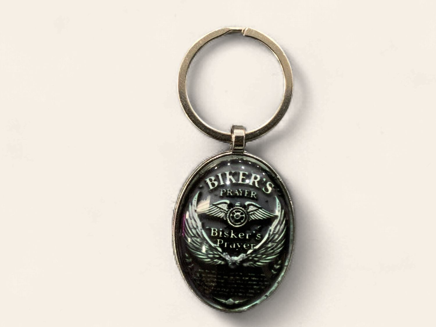 BIKERS PRAYER KEYCHAIN - BLK/SILVER