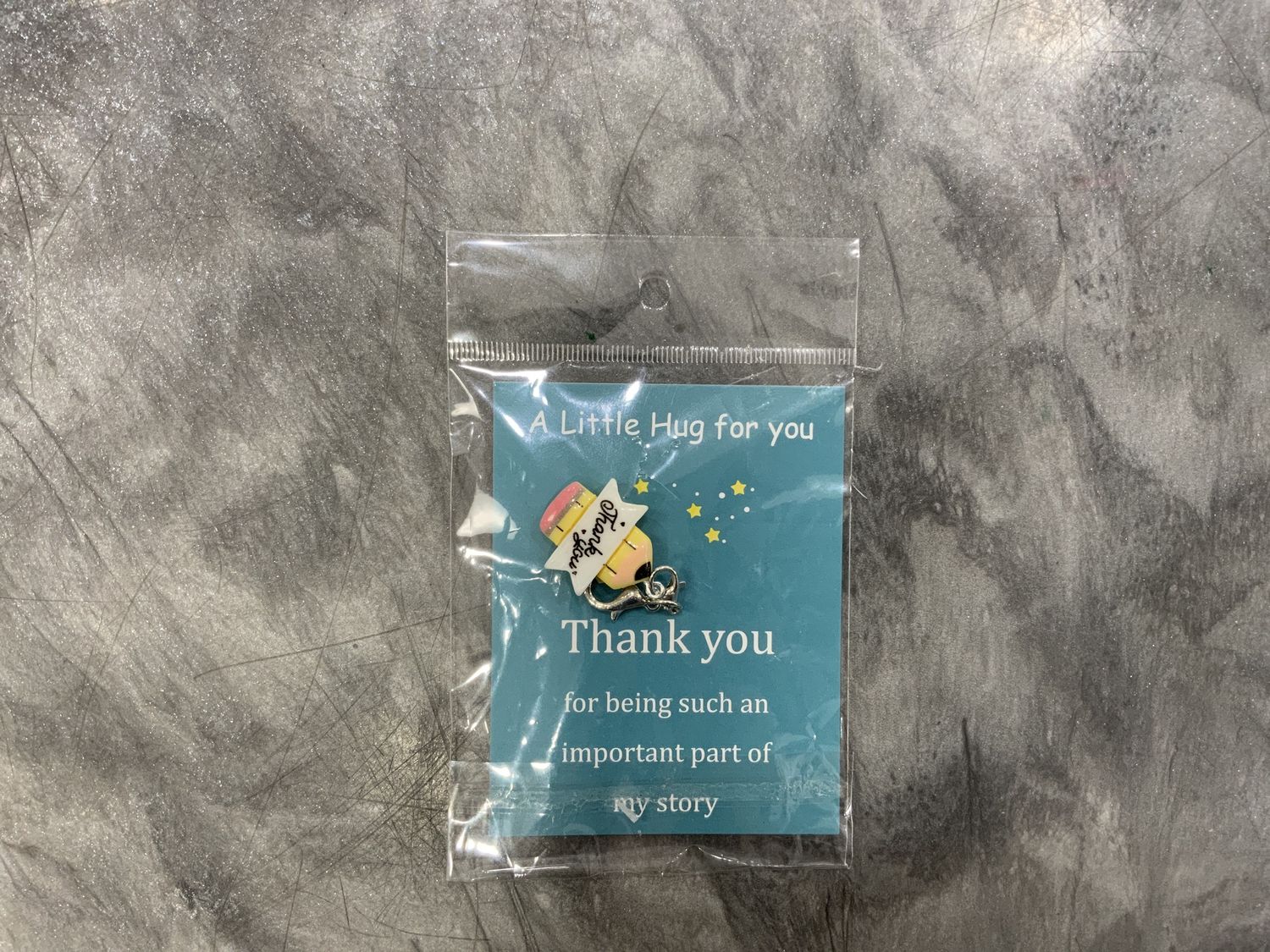TEACHER KEYCHAIN / A LITTLE HUG FOR YOU, DESIGN: THANK YOU PENCIL