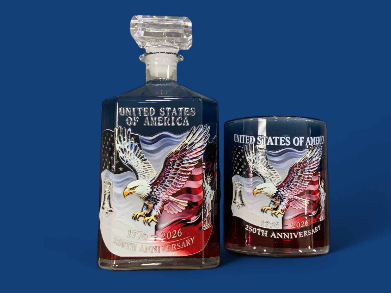 USA 250TH ANNIVERSARY EAGLE DECANTER SET