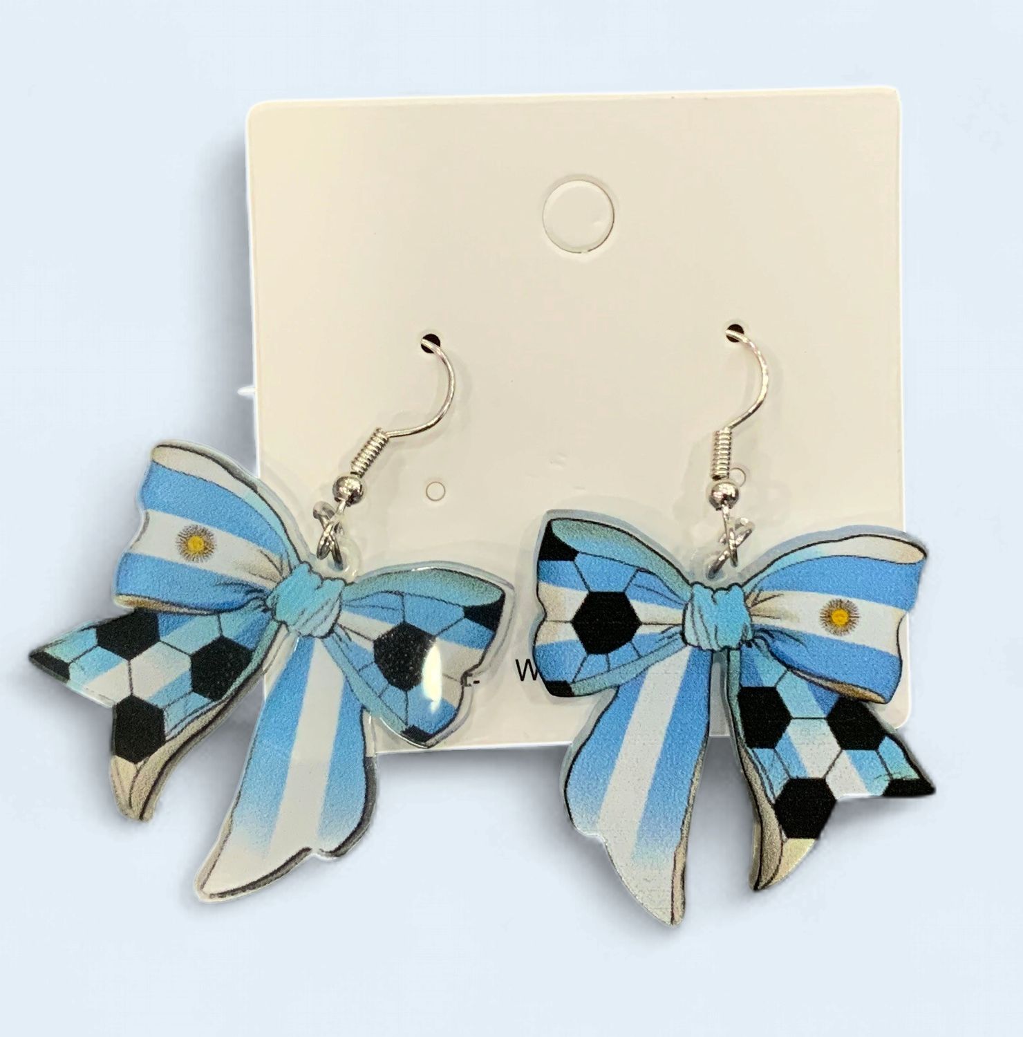 ARGENTINA BOW EARRINGS - SOCCER