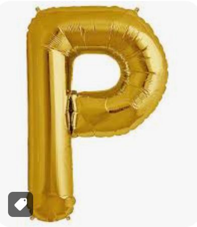 34" JUMBO LETTER "P", COLOR: GOLD