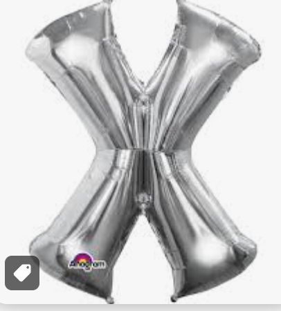 34" JUMBO LETTER "X", COLOR: SILVER