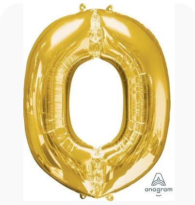 34" JUMBO LETTER "O", COLOR: GOLD