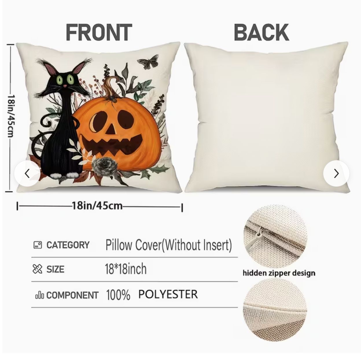 HALLOWEEN THEMED PILLOW, DESIGN: BLACK CAT