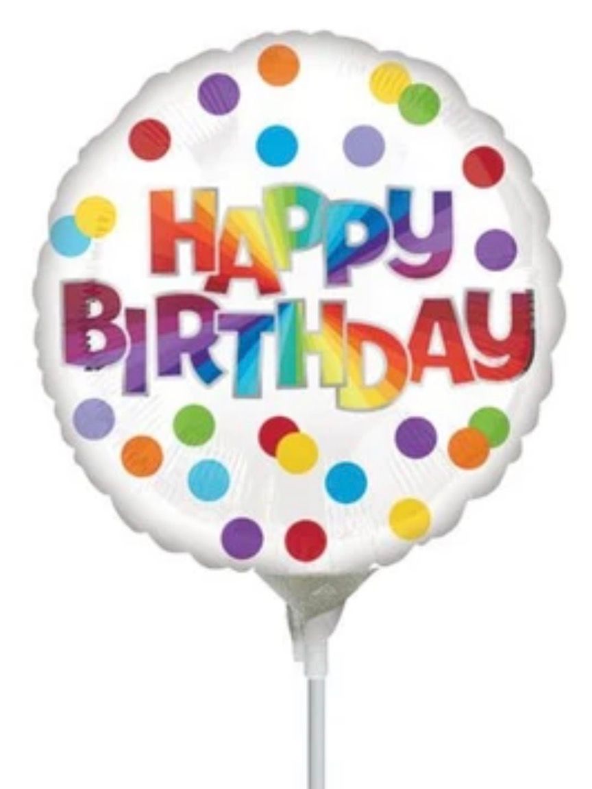 HAPPY BIRTHDAY DOTS OF COLOR BALLOON - 9in