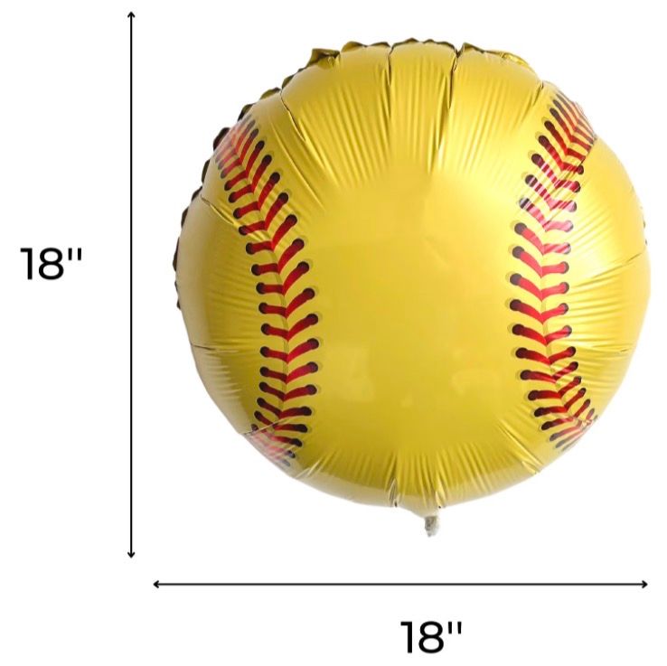 SOFTBALL MYLAR BALLOON - 18IN