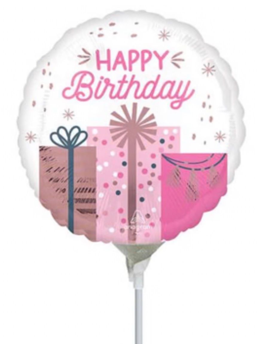 PINK PASTEL BIRTHDAY BALLOON - 9in