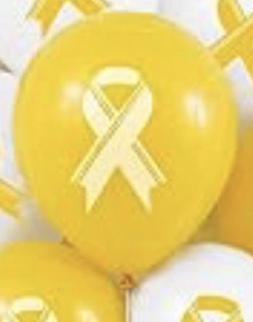 CHILDHOOD CANCER LATEX BALLOONS - 12’’, COLOR: YELLOW