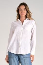 Long Sleeve Cotton Gauze Button Down