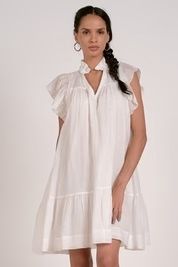 Flutter Sleeve  Vneck  Dress