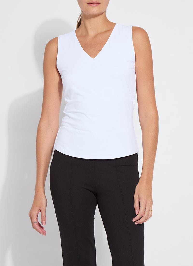 Essential V-Neck Shell, Size: XSmall, Colour: White