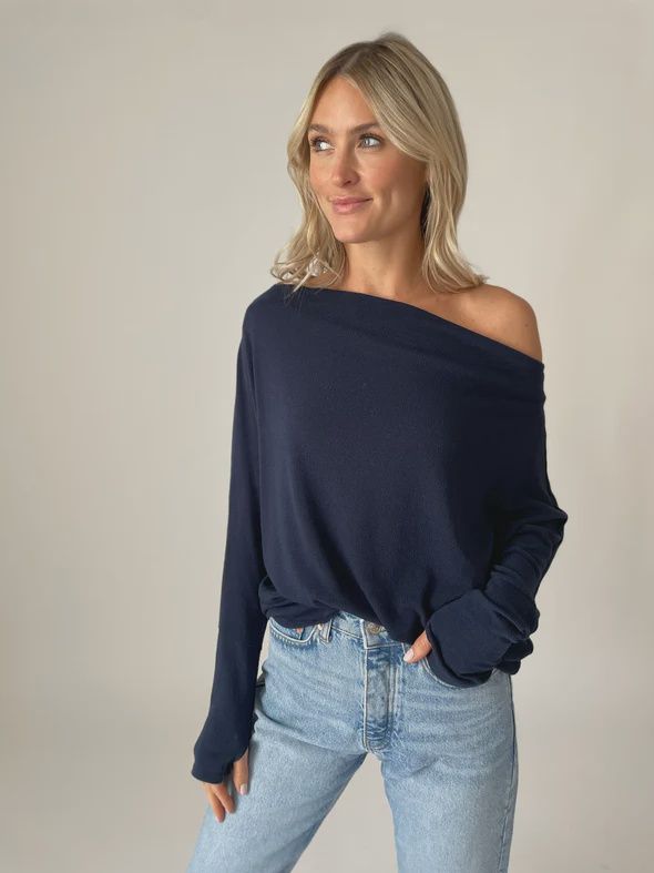 The Anywhere Top, Size: Small, Colour: Navy