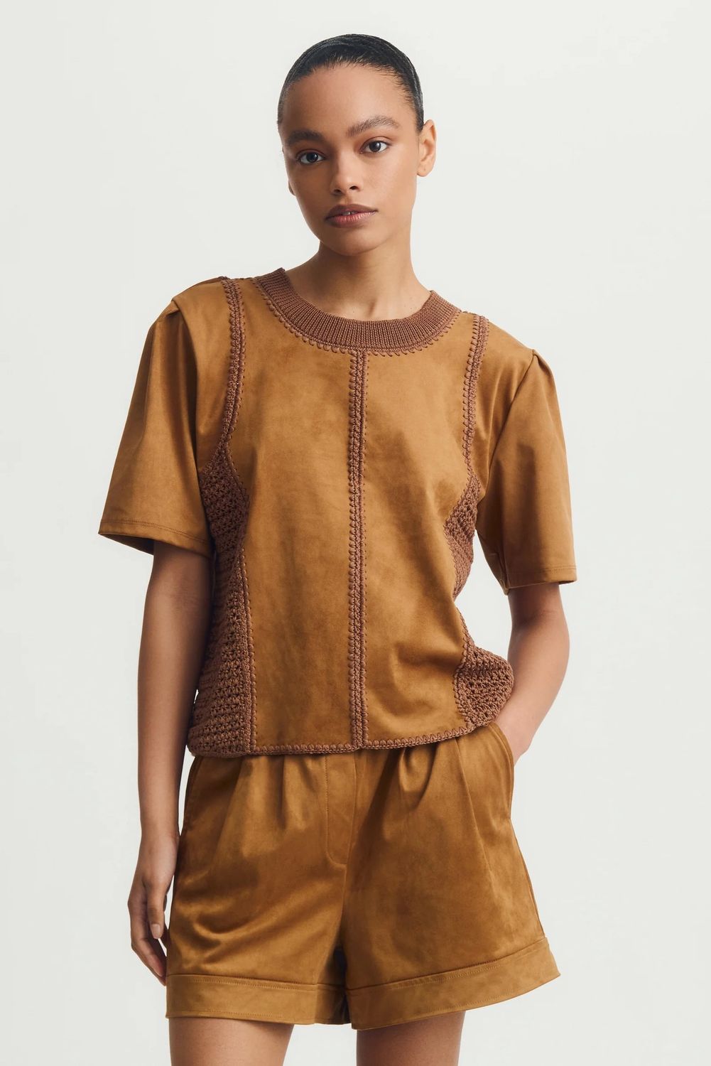 Inti Top, Colour: Amber Suede, Size: XSmall