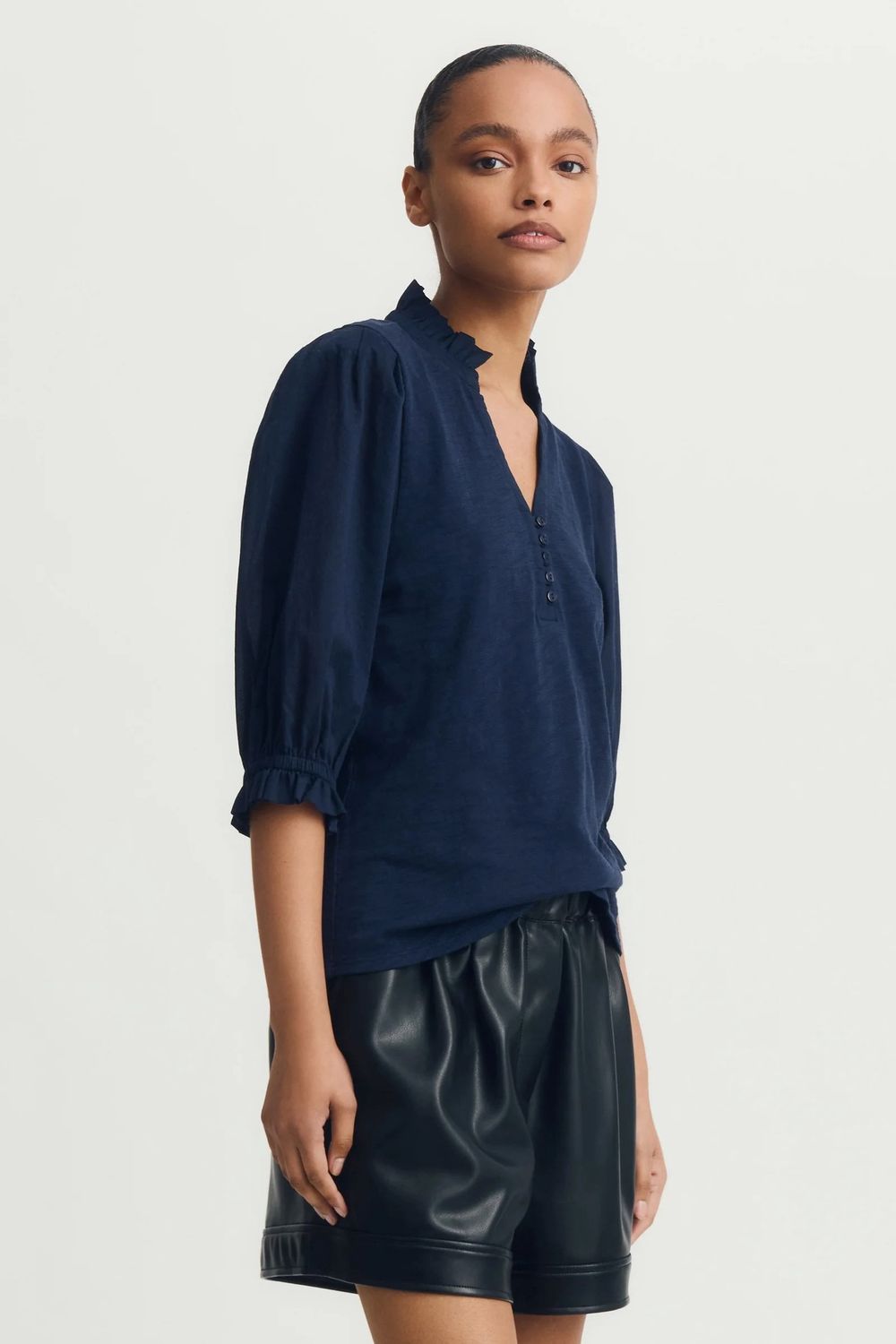 Doris Top, Colour: Deep Navy, Size: Small