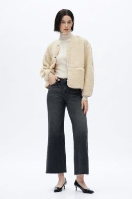 Mid Rise Wide Leg, Colour: Dark Grey, Size: 24