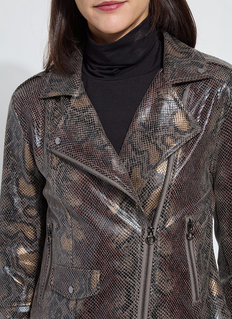 Amelia Moto Jacket, Colour: Extra Ordinary Snake, Size: XSmall