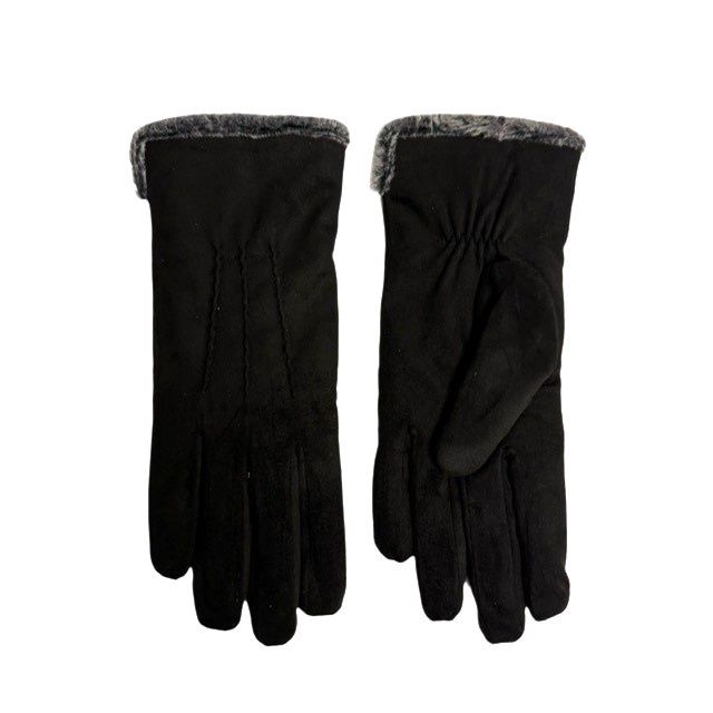 Micro Suede Glove w/ Faux Fur