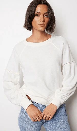 Micro Stud Raglan Pullover, Colour: Pearl, Size: XSmall