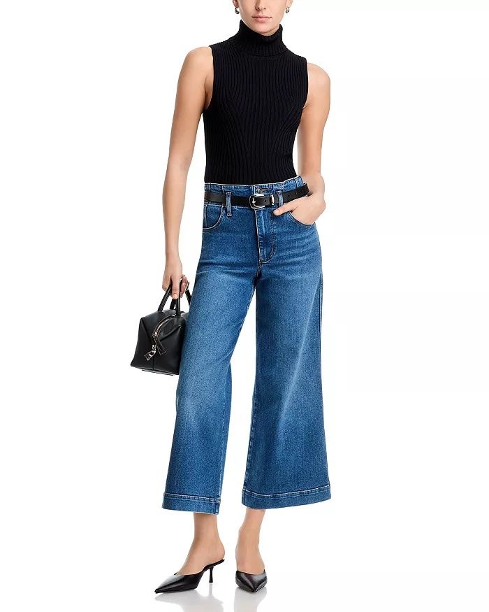 The Seamed Wide Trouser Crop, Colour: Charity, Size: 26