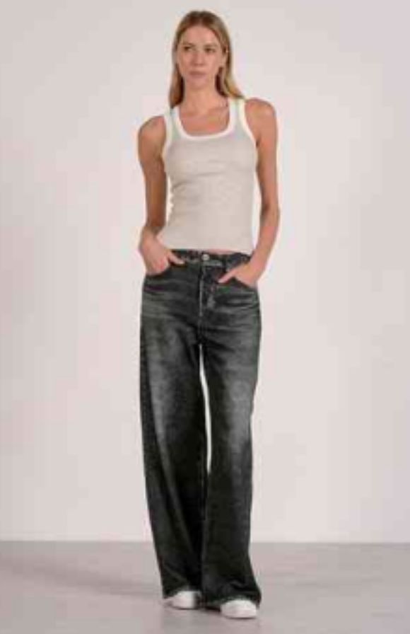 Contrast Ribbed Tank