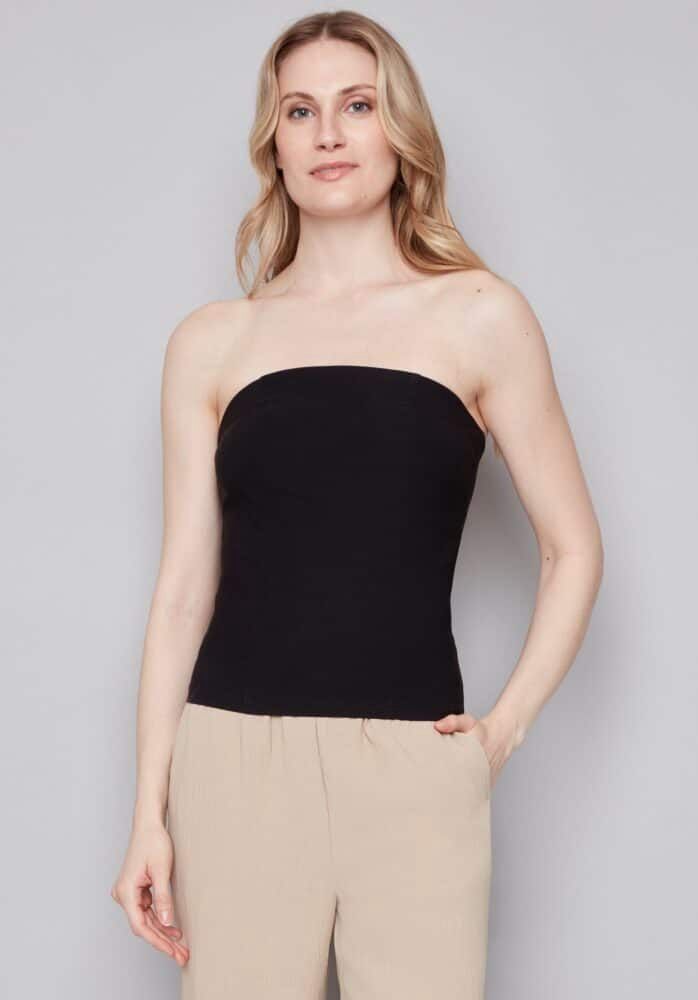 Bryana Techno Tube Top, Colour: Black, Size: XSmall