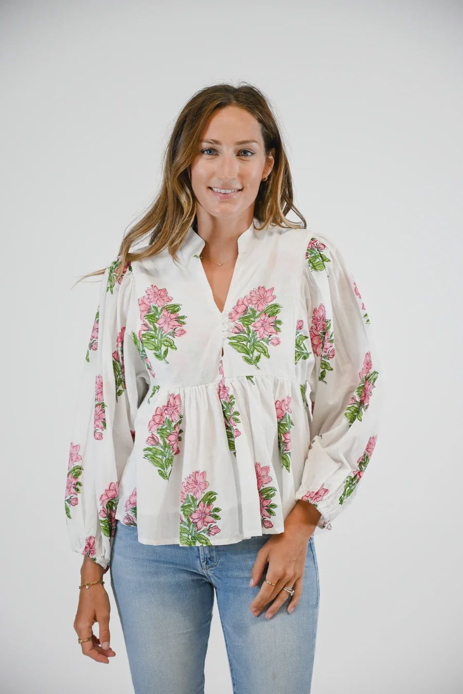 Bluffton Blouse, Colour: Pink Hydrangea, Size: XSmall