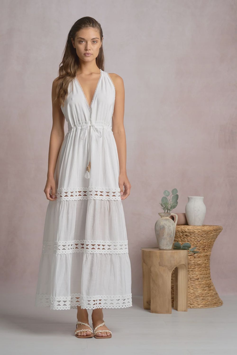 Soyrara Maxi Dress, Colour: White, Size: XSmall