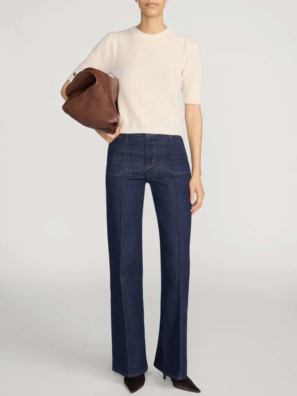 Le Slim Palazzo Pintuck Pocket Jean