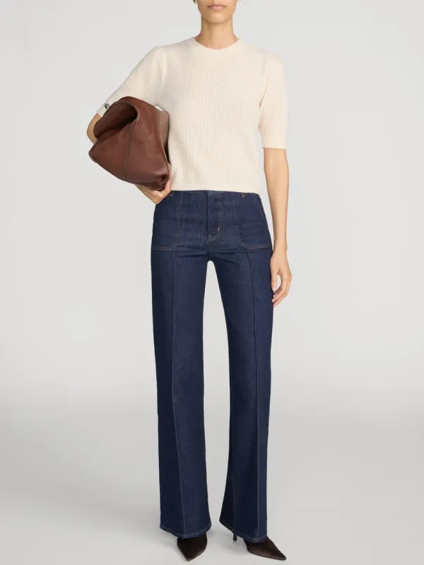 Le Slim Palazzo Pintuck Pocket Jean
