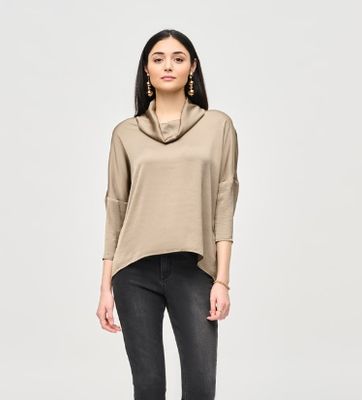 Joseph 243189 Satin Cowl Collar Top