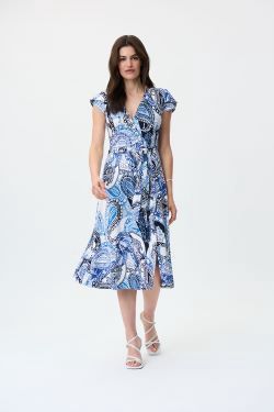 Joseph 231298 Paisley Print Short Sleeve Wrap Dress