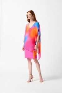 Joseph 242207 Chiffon Ombré Print Layered Poncho Dress