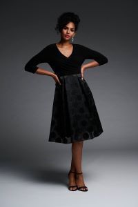 Joseph 223721 Fit &amp; Flare Georgette Dot Dress