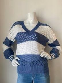 J Society 2037 Open Stitch V-Neck Sweater