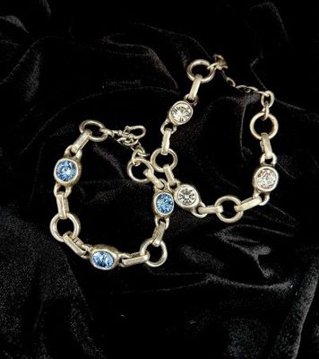 JJ B-2508 Handmade Pewter Bracelet w/Crystals