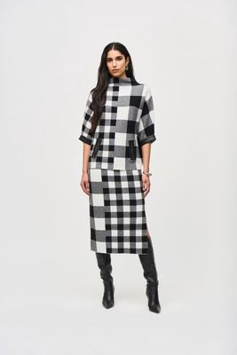 Joseph 243947 Plaid Jacquard Knit Skirt