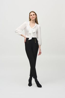 Joseph 244077 Satin Top with Bow Tie Neckline