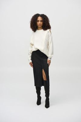 Joseph 244944 Classic Denim Pencil Skirt With Rhinestones
