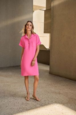 Joseph 251272 Textured Woven Straight Shirt Dress