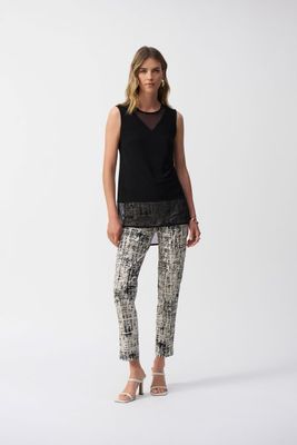 Joseph 251091 Silky Knit and Mesh Sleeveless Top