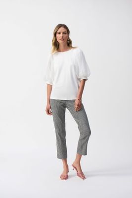 Joseph 251097 Jersey Straight Top With Novelty Sleeves